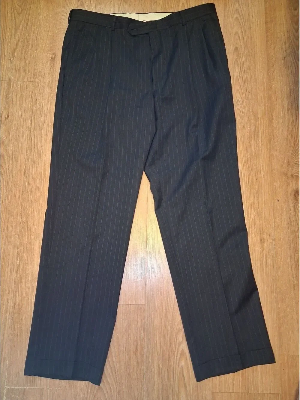 Jack Victor 2 Piece Suit Mens 48XL 38x32 Gray Striped Wool